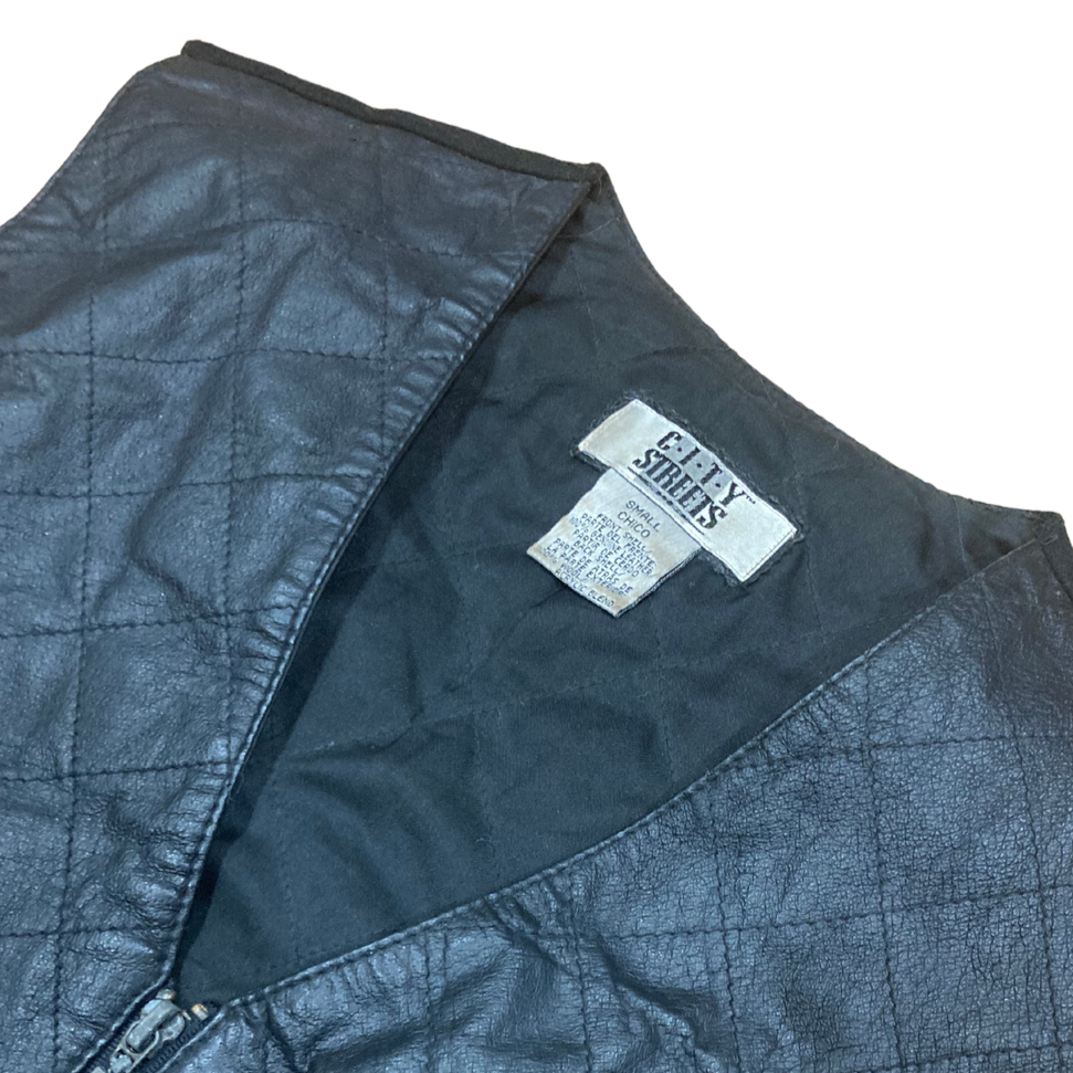 Vintage Black Leather Vest