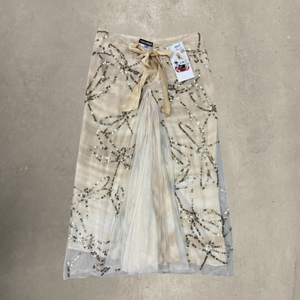 Boho Sequin Dragonfly Mesh Skirt