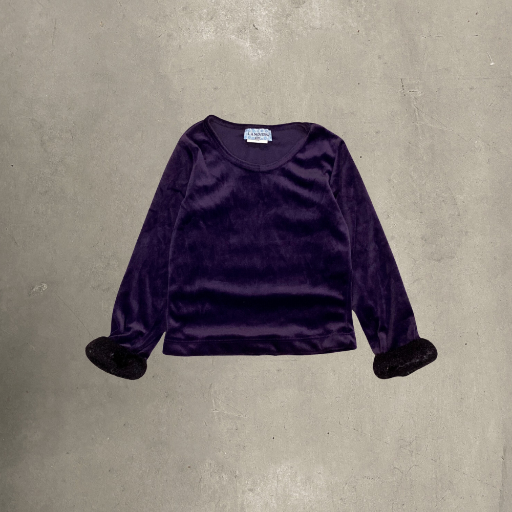Vintage Purple Velvet Long Sleeve 4T