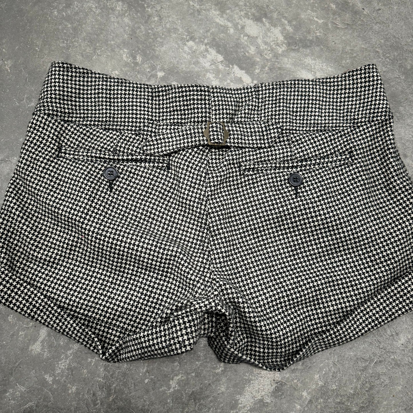 Vintage Houndstooth Wool Shorts