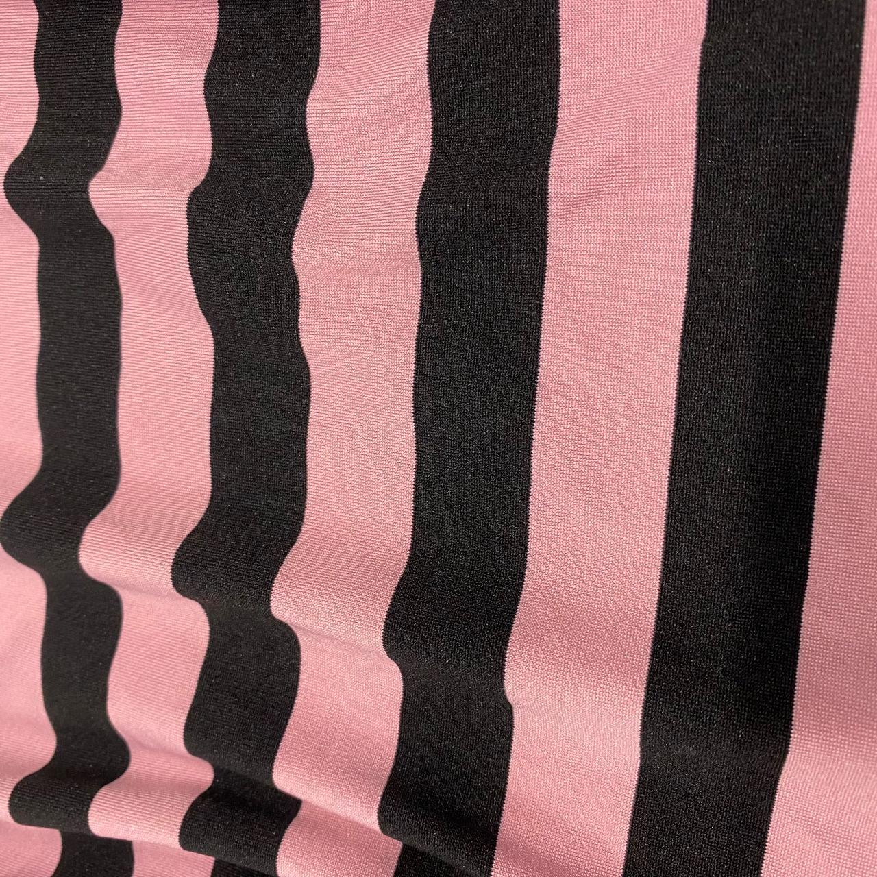 Vintage Pink/Black Stripped Off The Shoulder Top