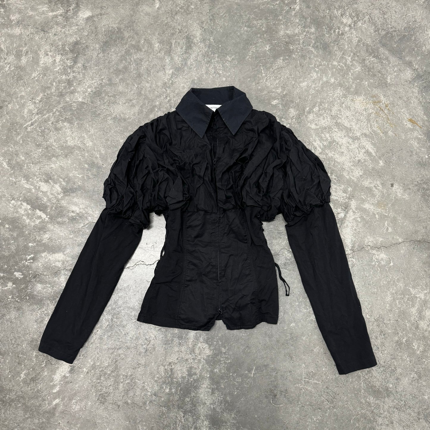 Luxury Black Scrunched Blouse
