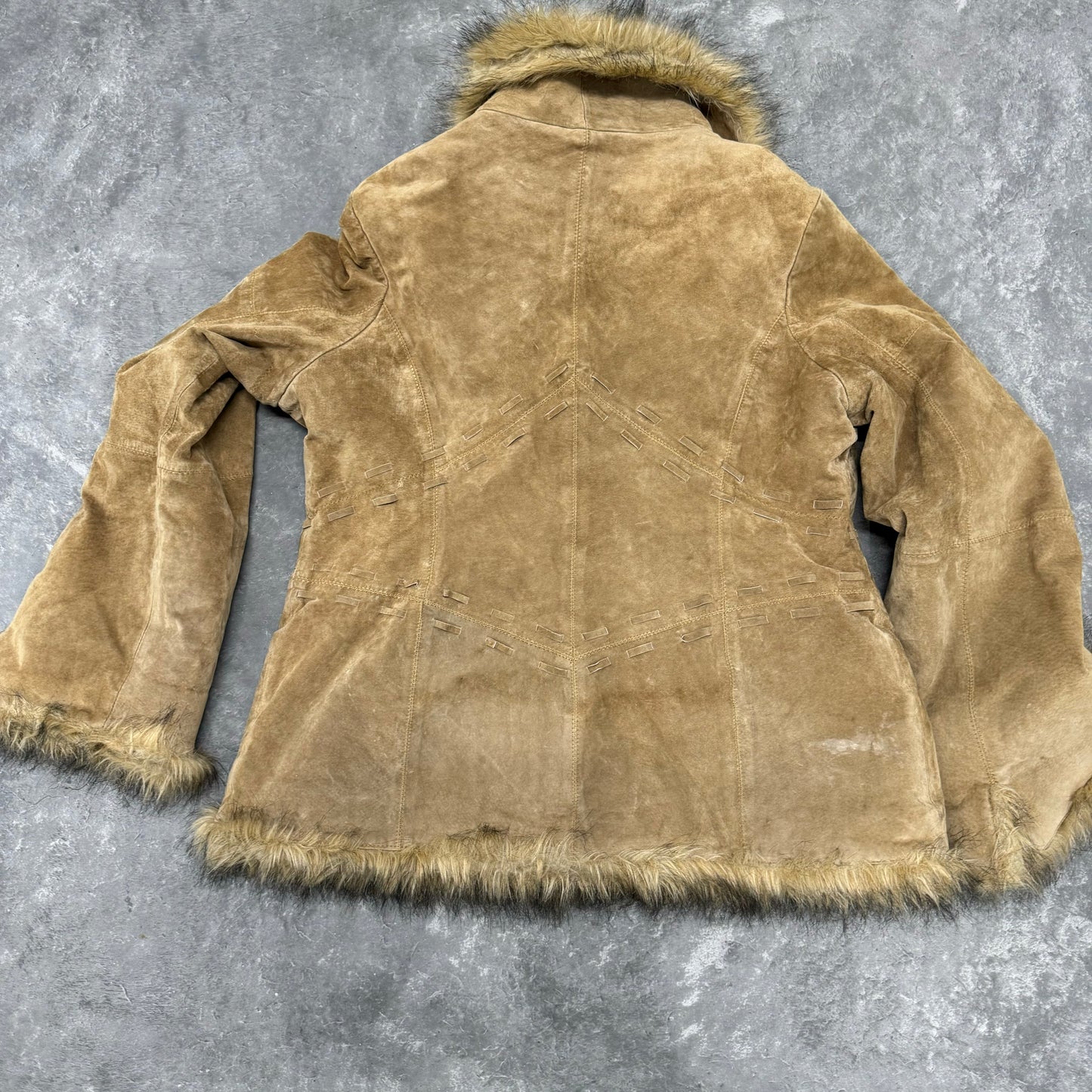 Vintage Tan Fur Trim Coat