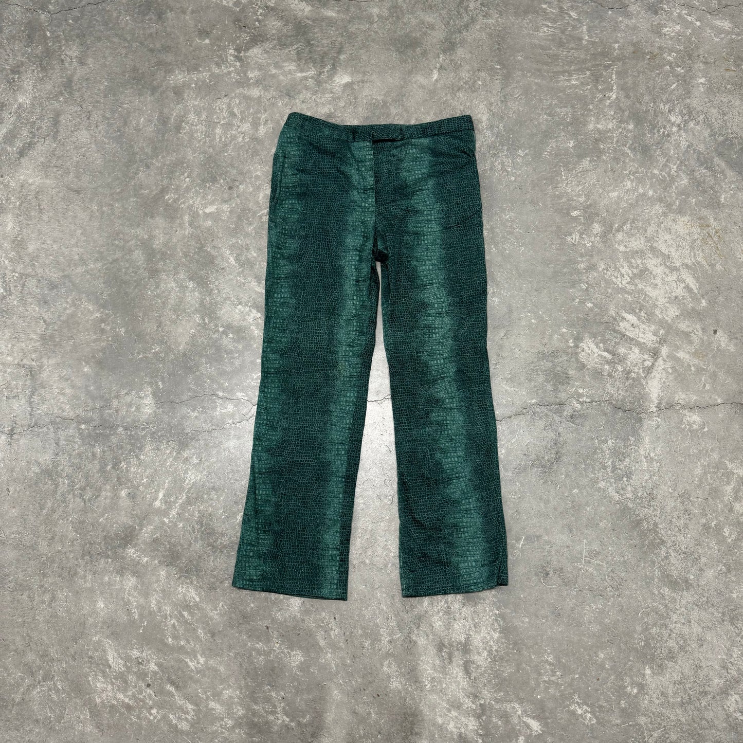Vintage Alligator Print Green Pants