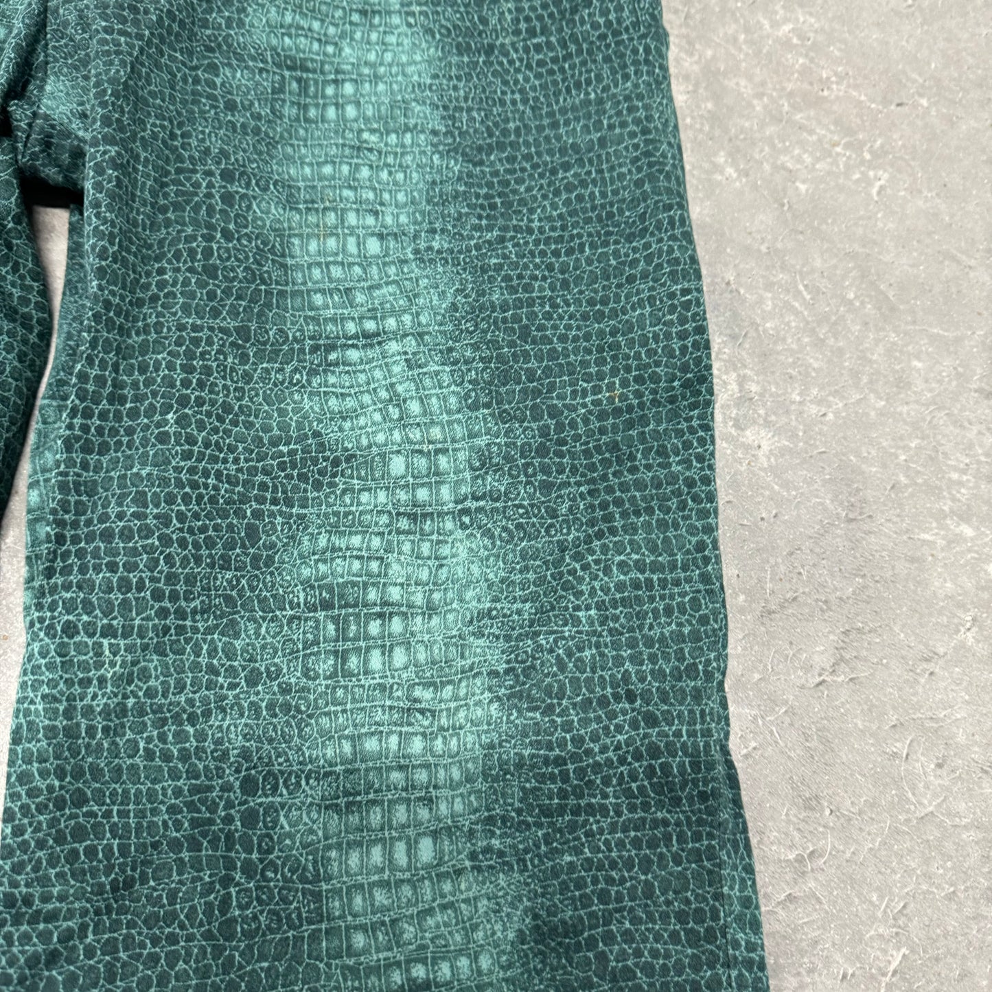 Vintage Alligator Print Green Pants