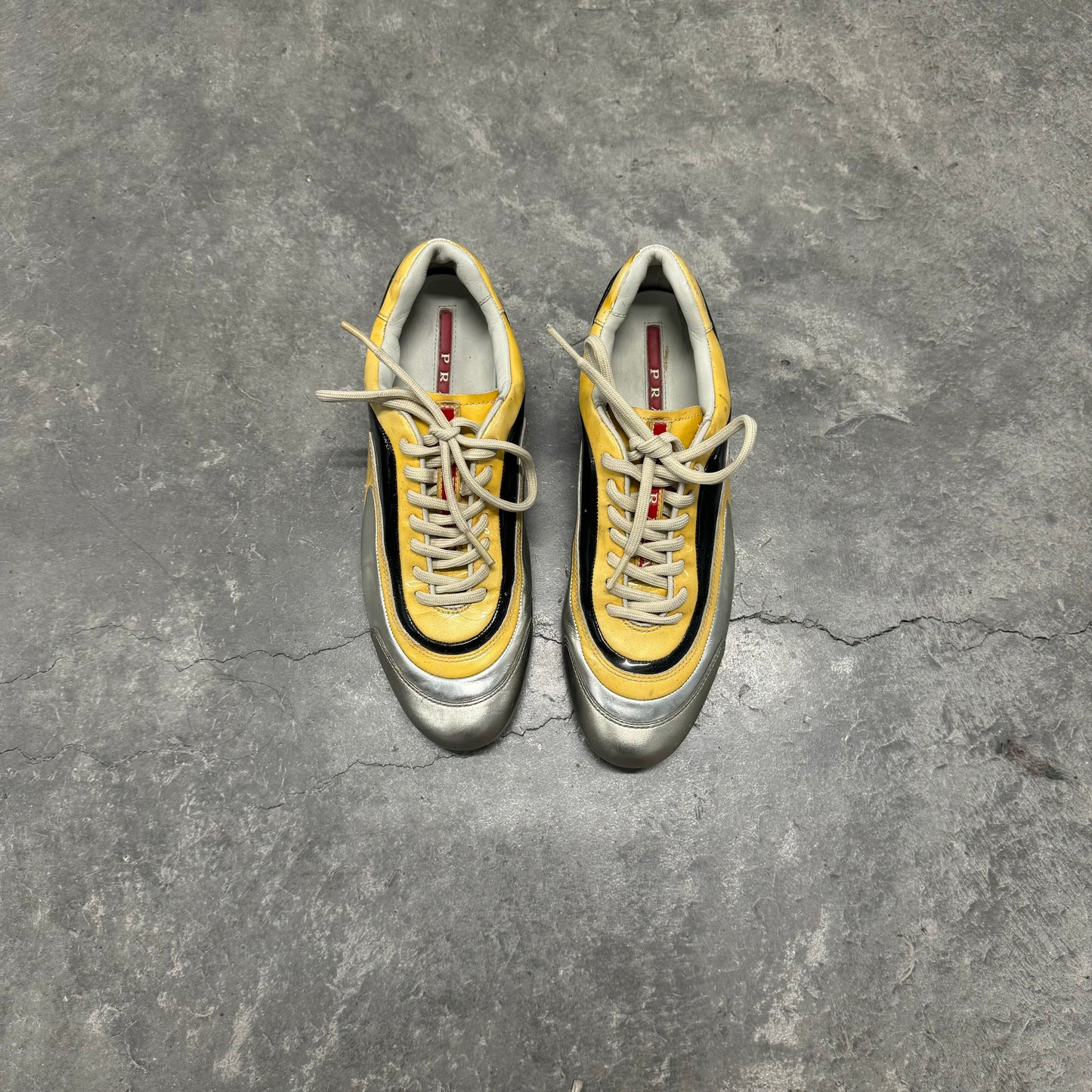 Prada Silver/Yellow Runners