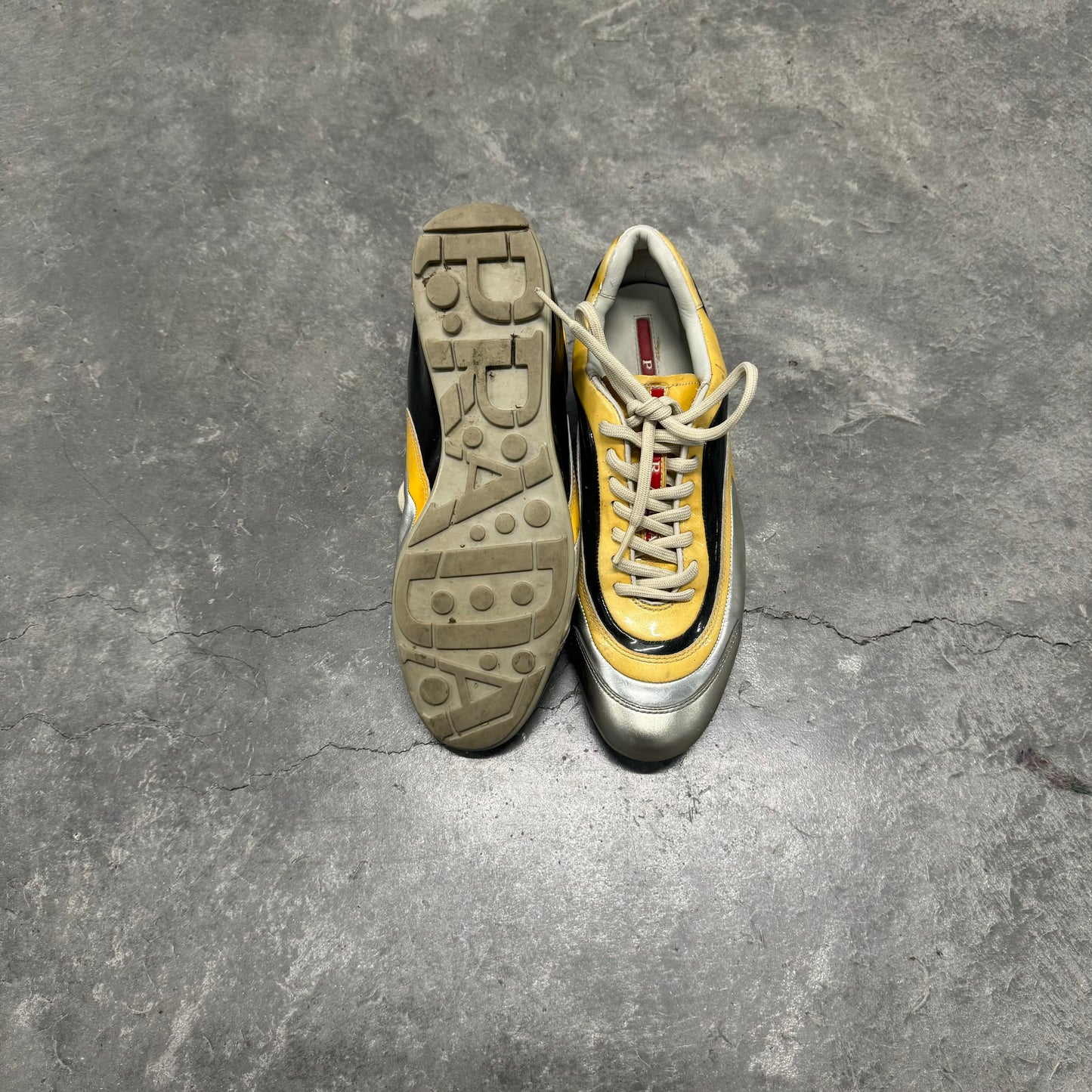 Prada Silver/Yellow Runners
