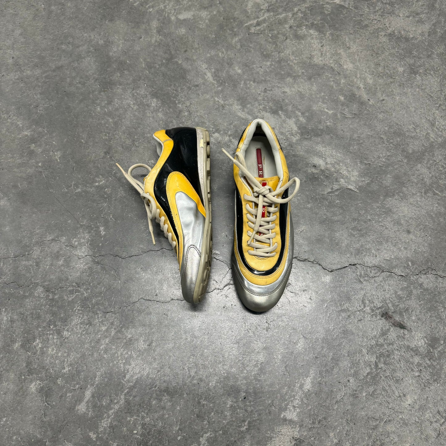 Prada Silver/Yellow Runners
