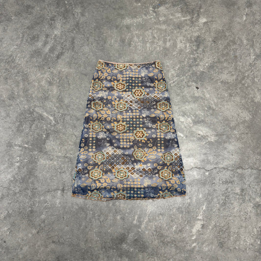 Vintage Mesh Midi Skirt