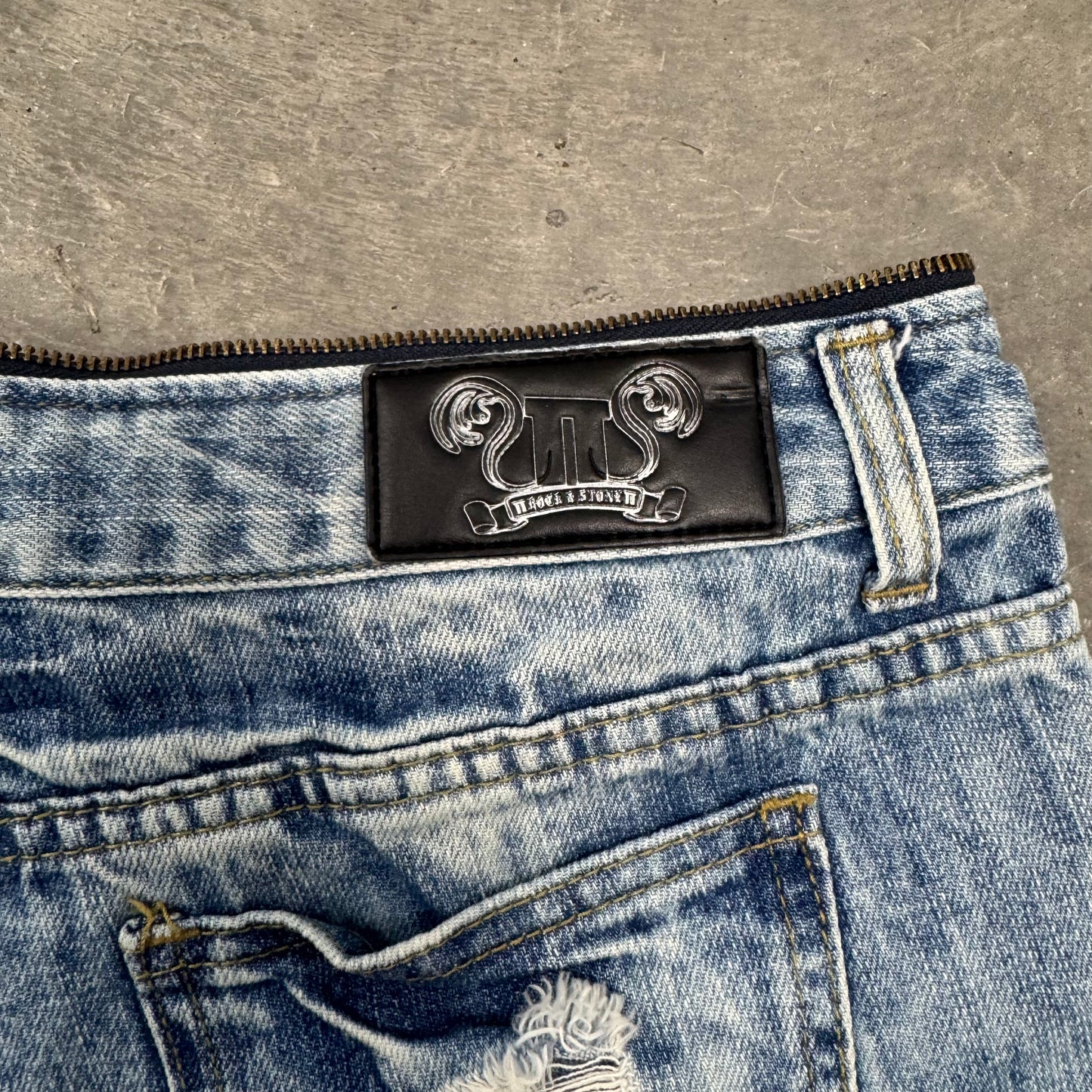 Denim Zipper Waist Mini Shorts