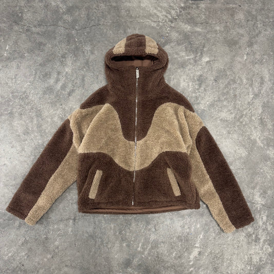 Brown Dual Tone Teddy Hoodie