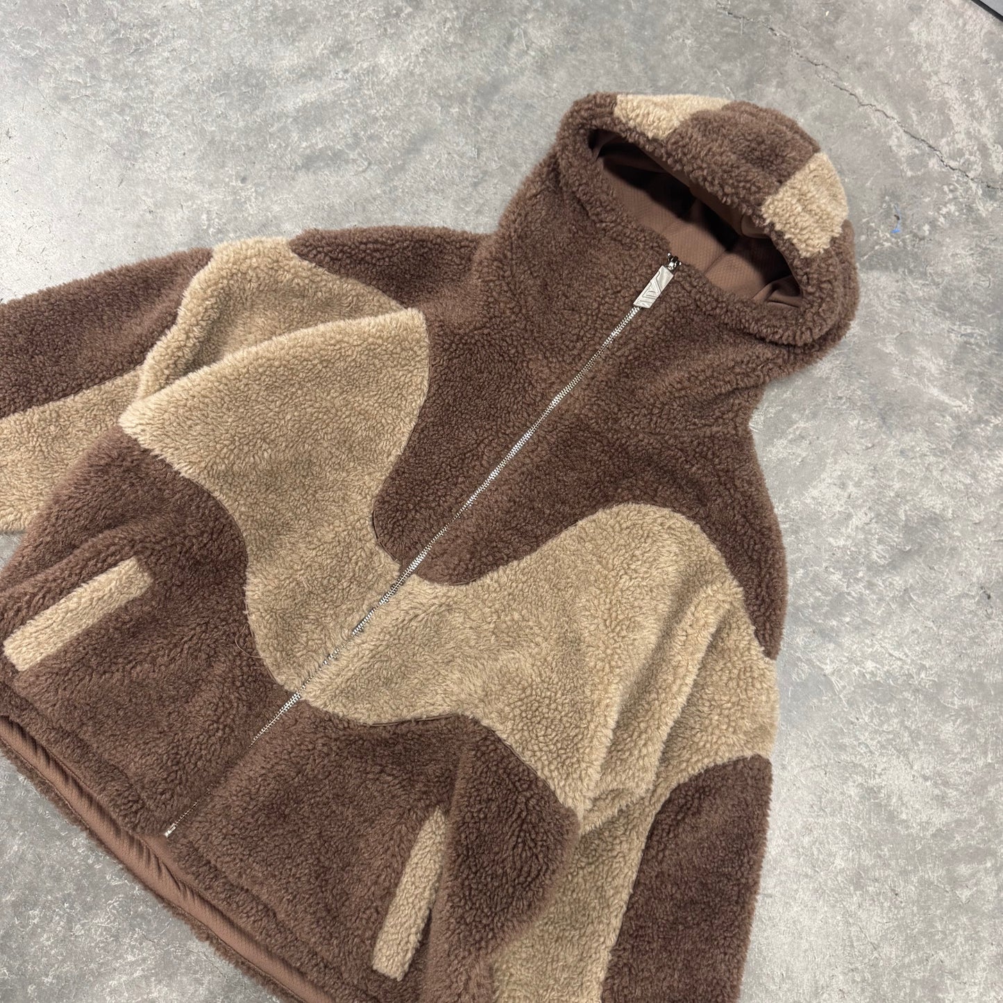 Brown Dual Tone Teddy Hoodie
