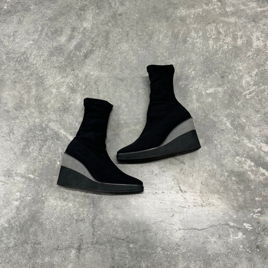 Vintage Black Square Toed Platform boots