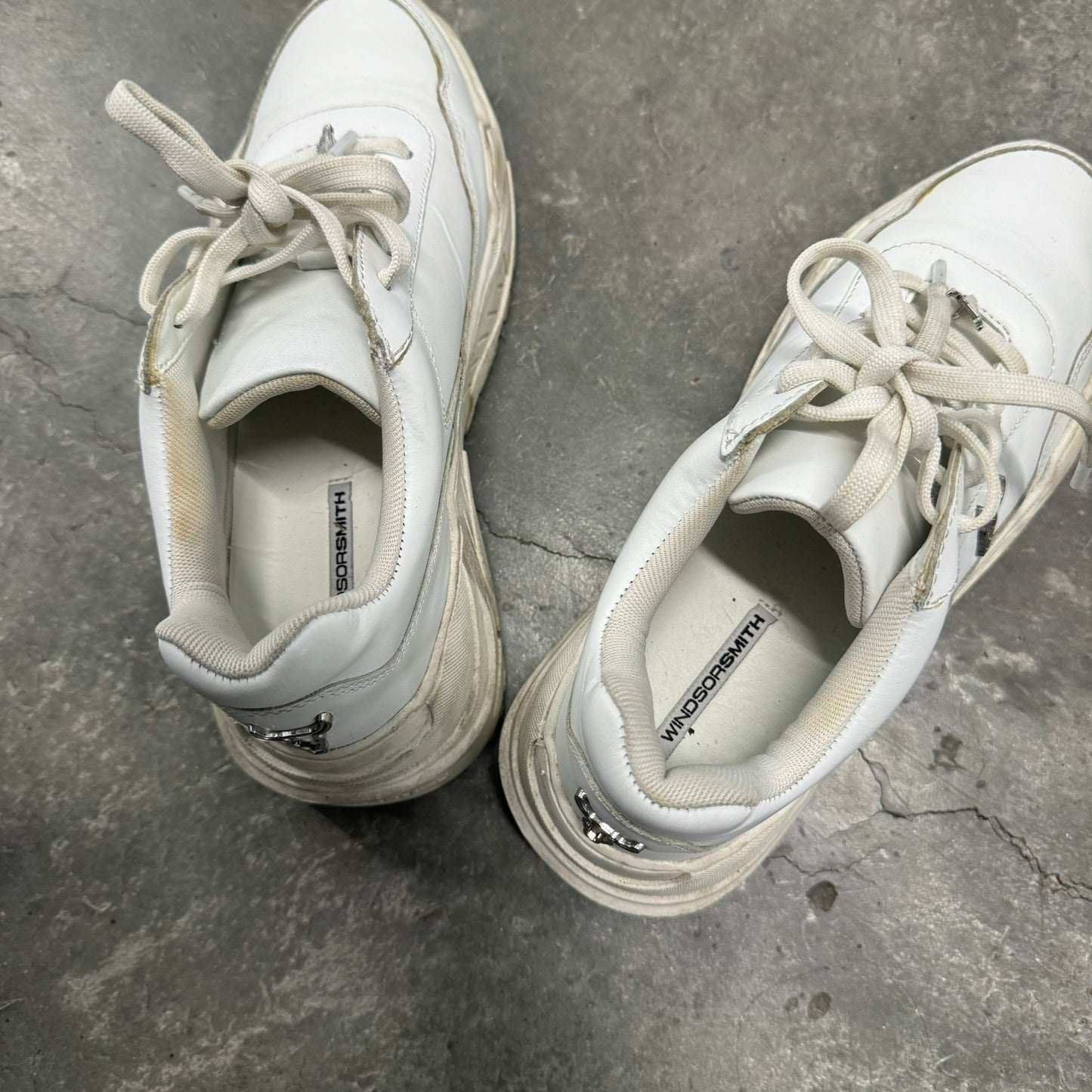 Windsor Smitn White Leather Sneakers