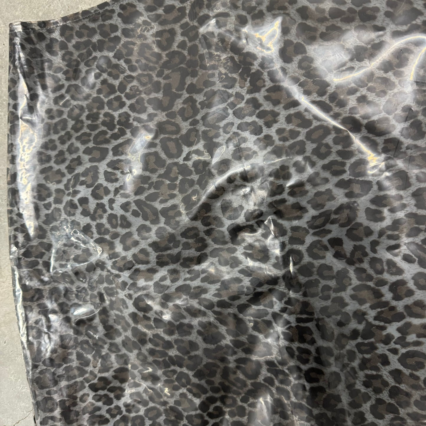 Grey Cheetah Print Vinyl Skirt