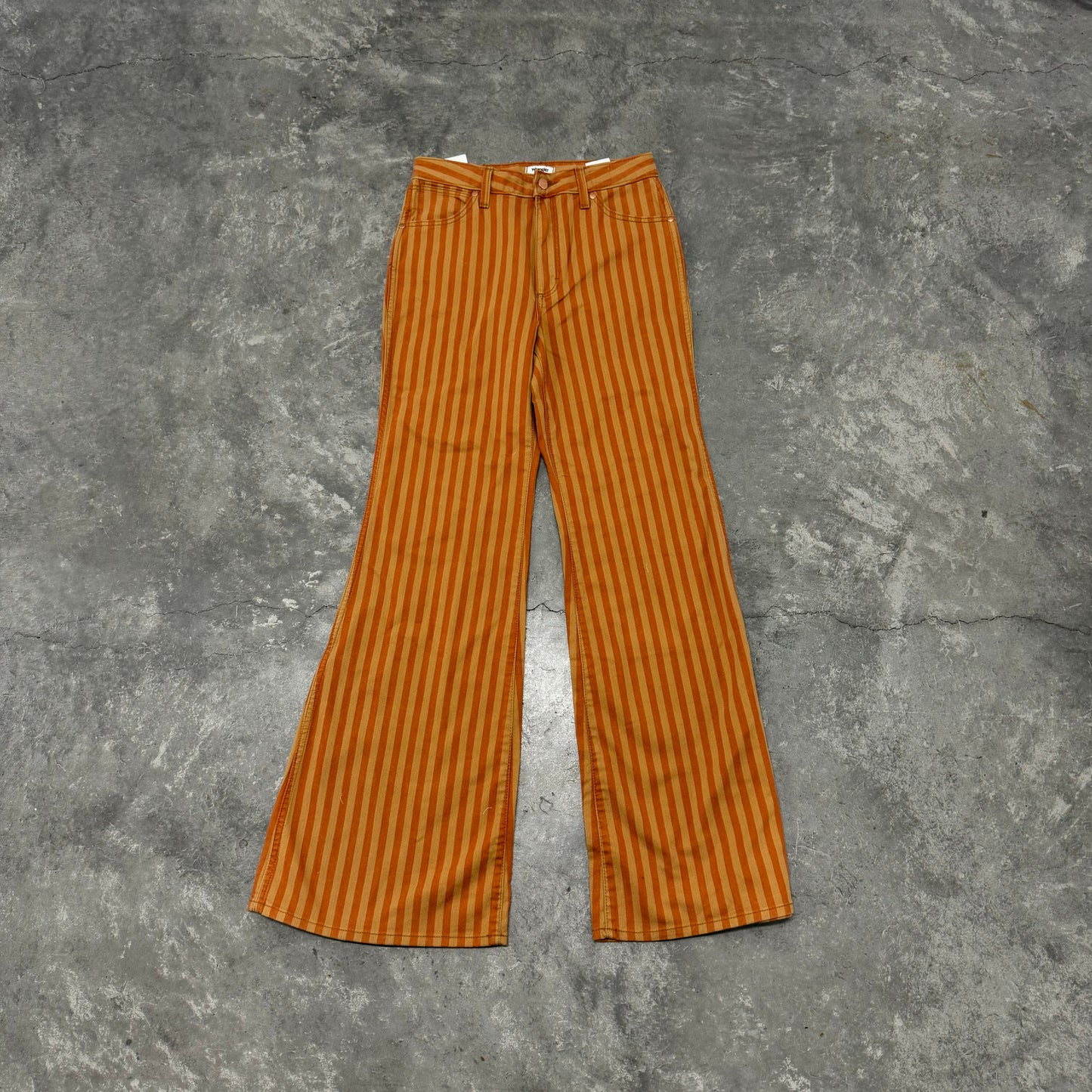 Orange Striped Bell Bottom Jeans