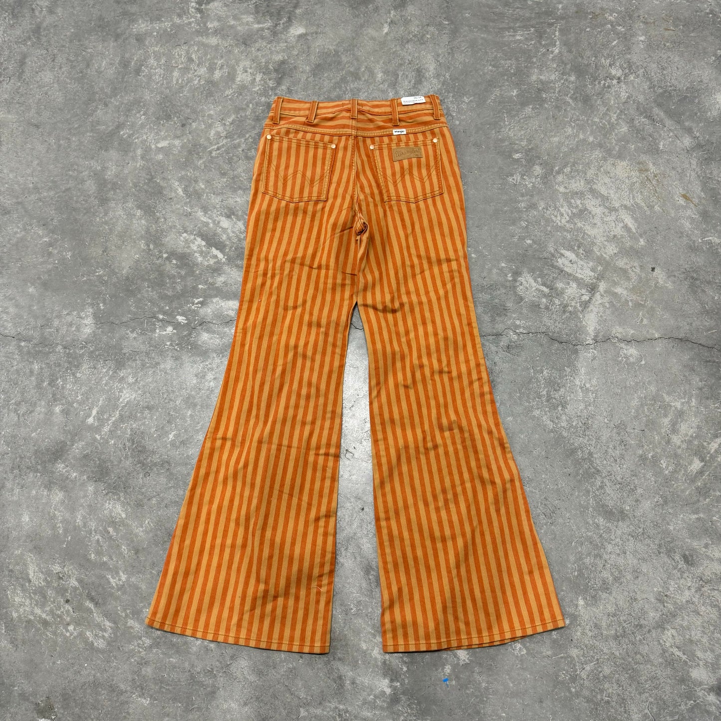 Orange Striped Bell Bottom Jeans