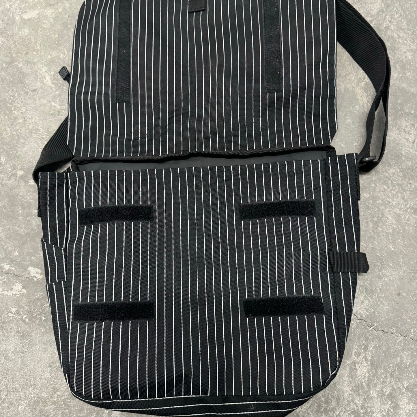 Black Pinstriped Laptop Bag