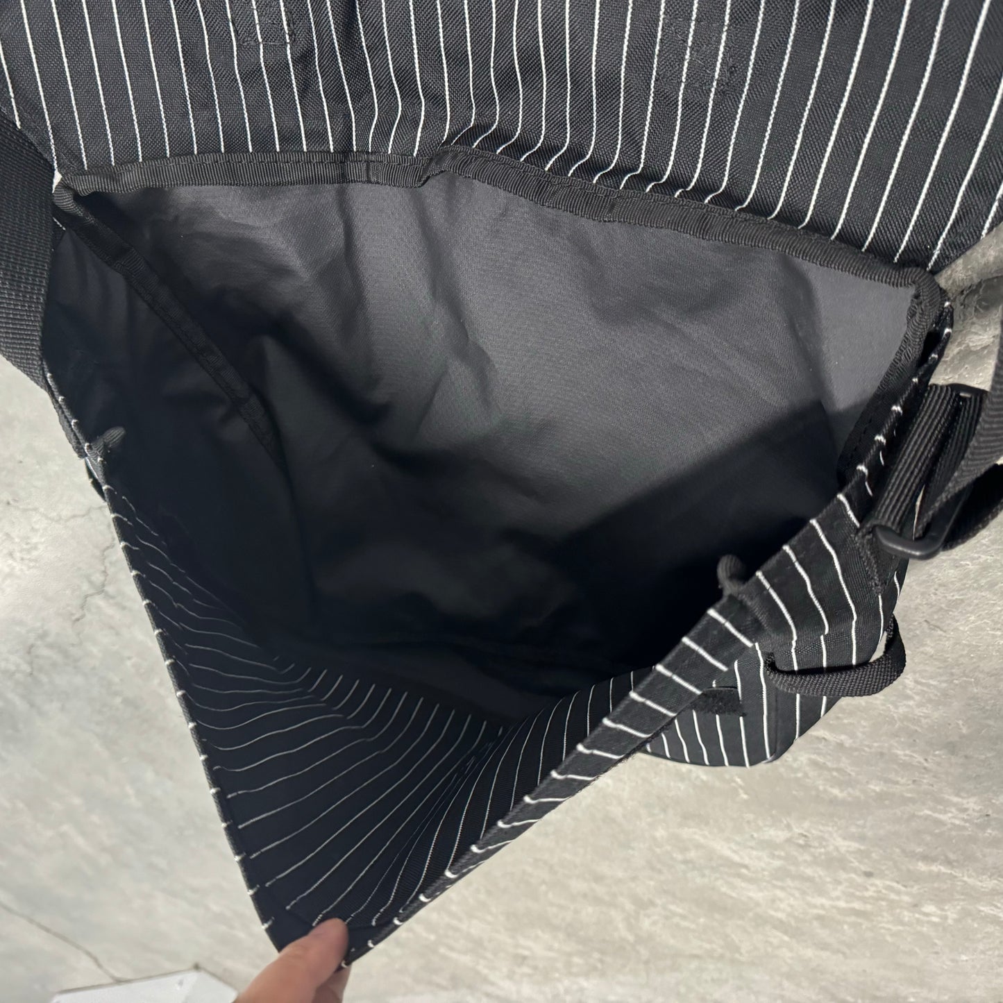 Black Pinstriped Laptop Bag