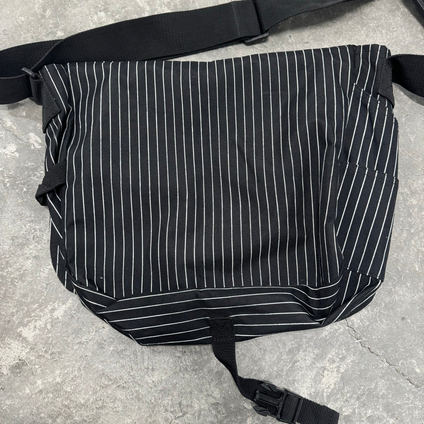 Black Pinstriped Laptop Bag