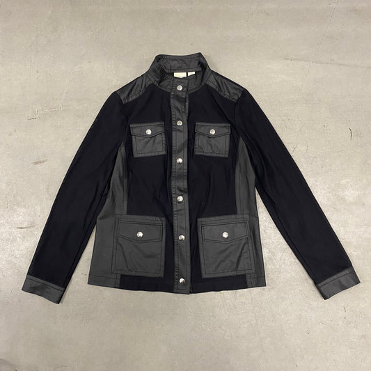 Vintage Black Mesh Button Up