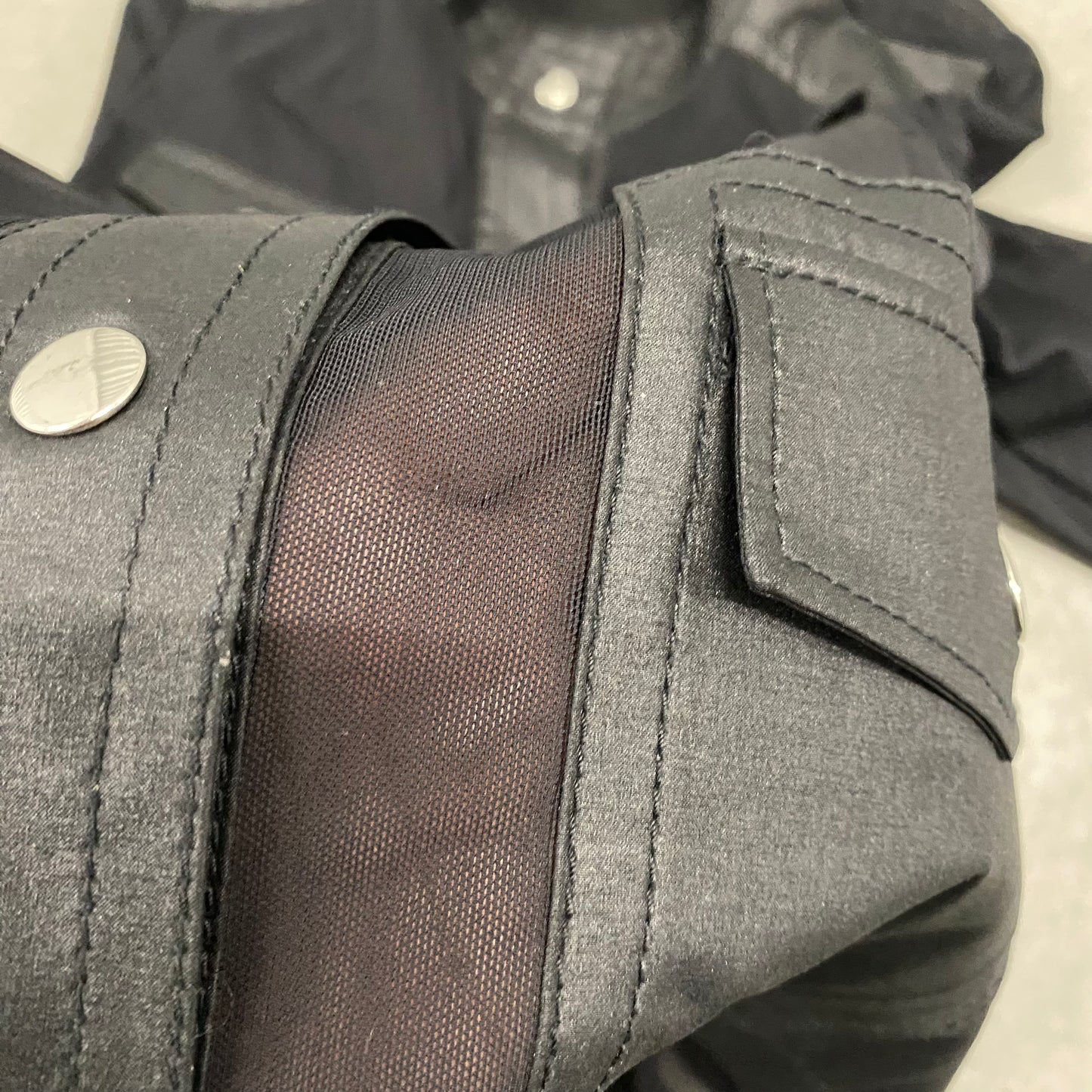 Vintage Black Mesh Button Up