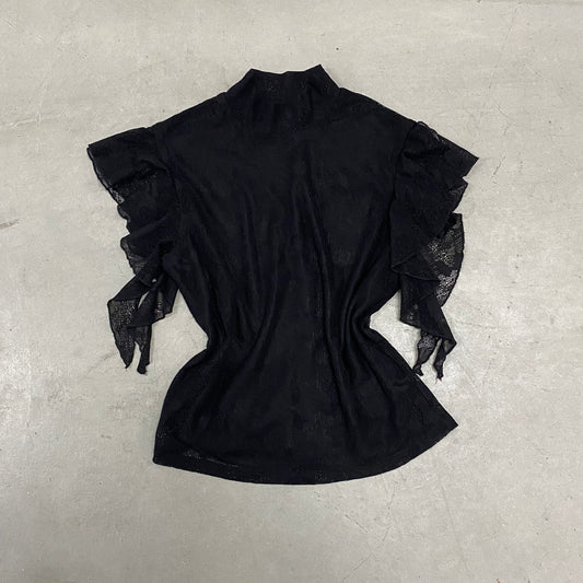 Mesh Black High Neck Top