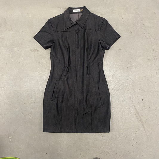 Dark Denim Zip Up Dress