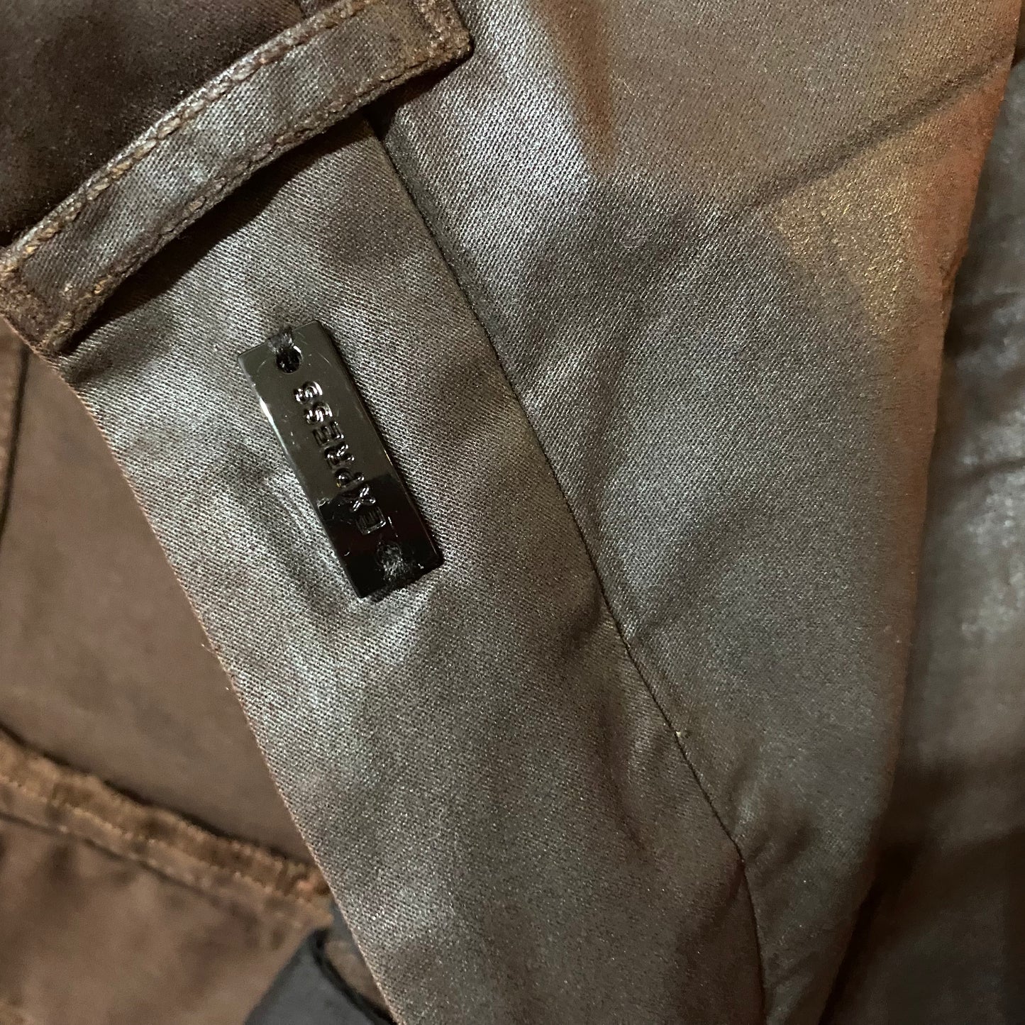 Brown Leather Mini Shorts