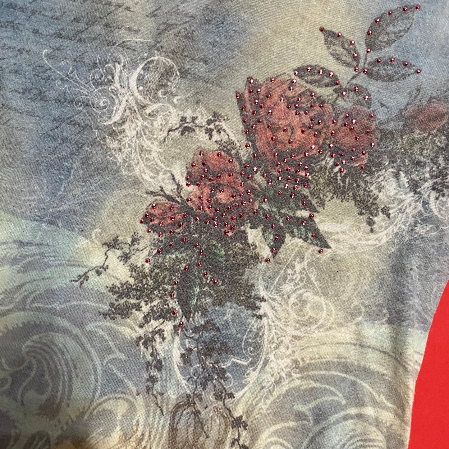 Vintage Rose Blue Long Sleeve