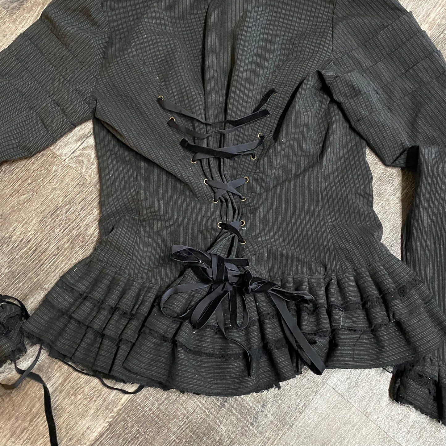 Plus Size Pinstripe Gothic Lace Jacket