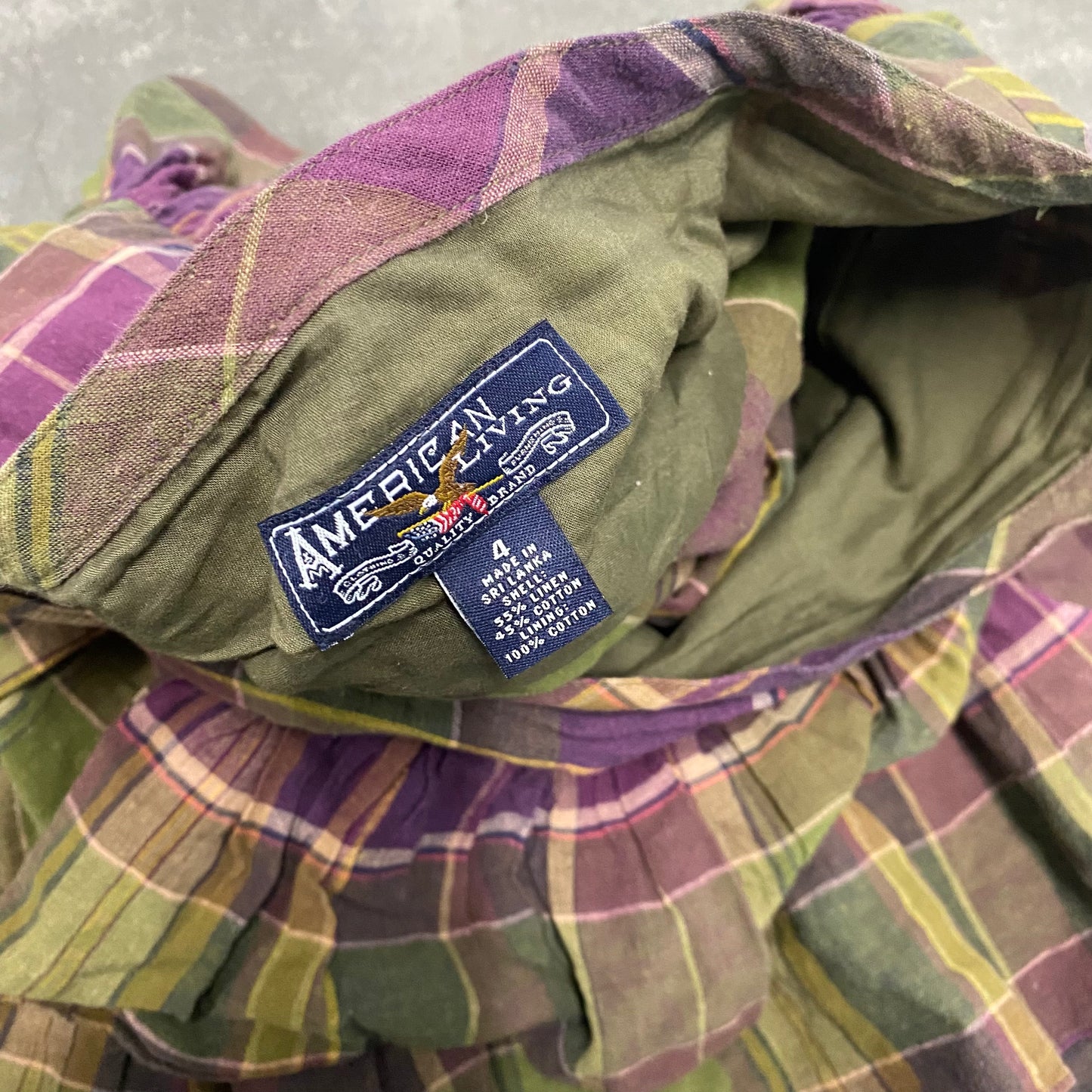 Vintage Plaid Purple Tiered Skirt