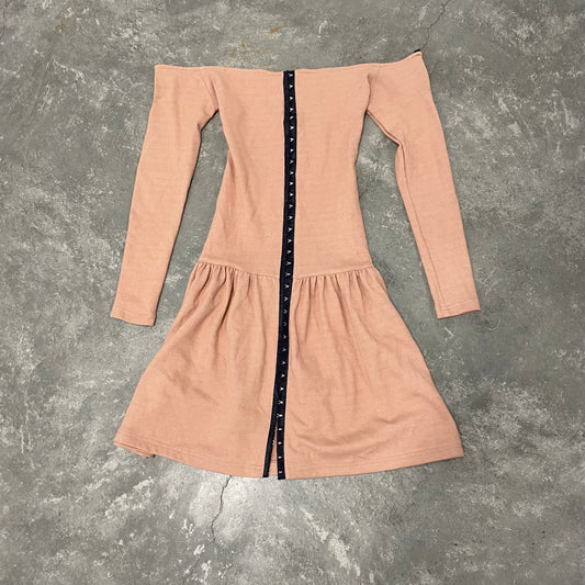 Vintage Pink Off The Shoulder Dress