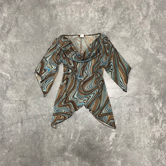 Vintage Blue Fairy Flowy Top