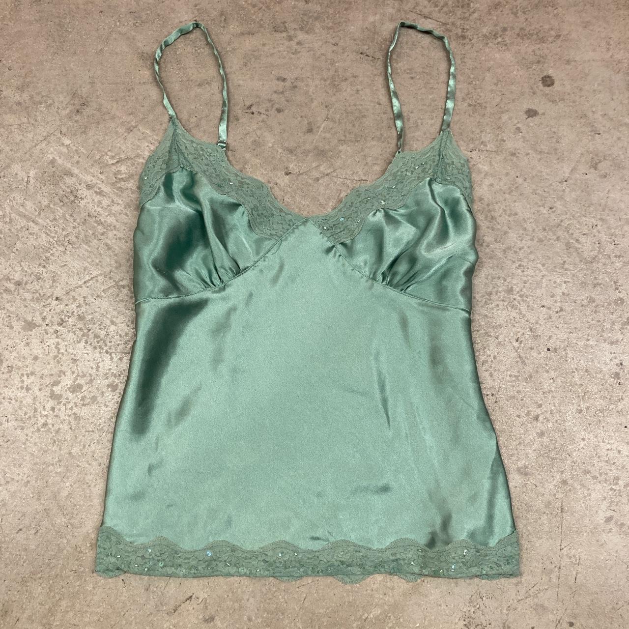 Vintage Green Lace Trim Tank