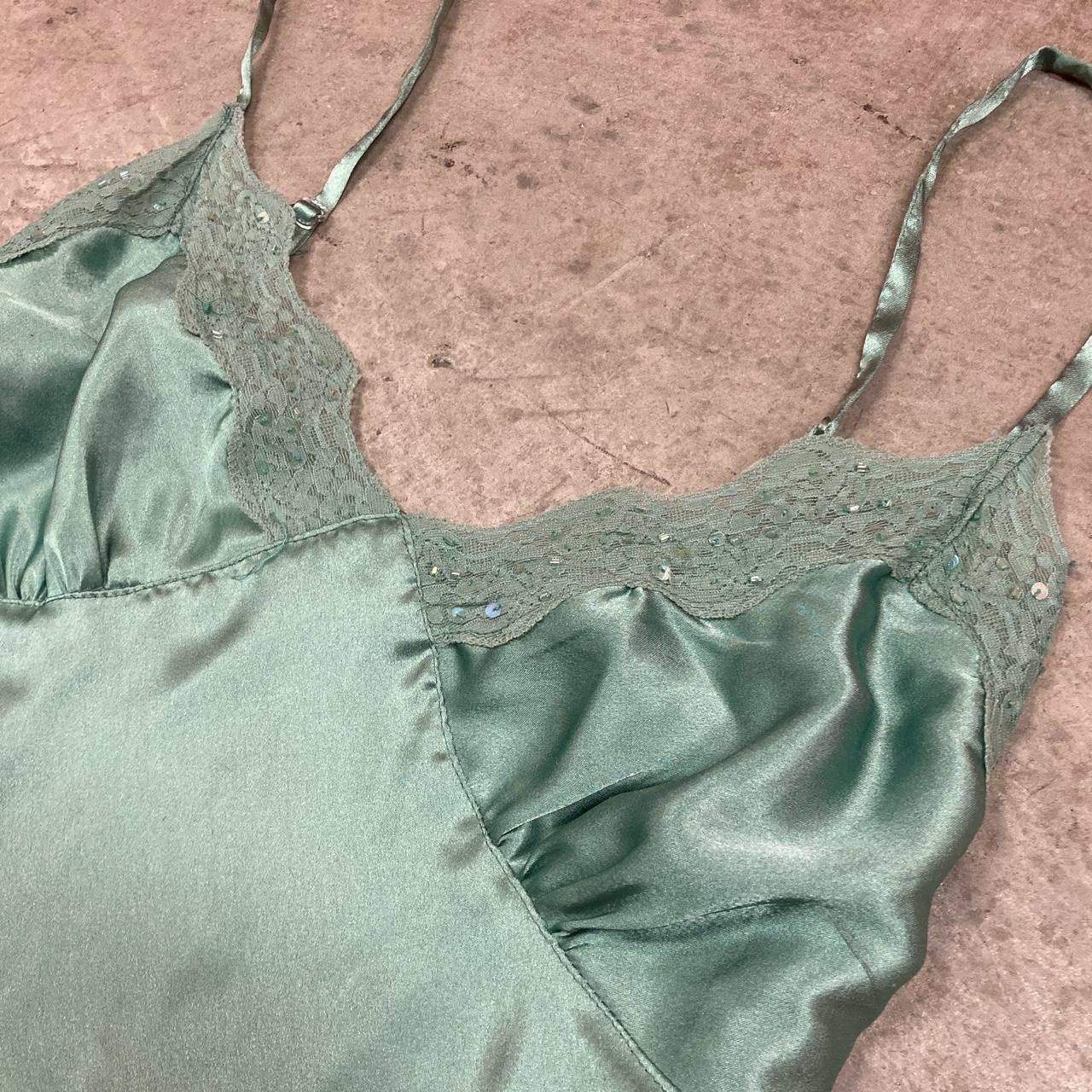Vintage Green Lace Trim Tank