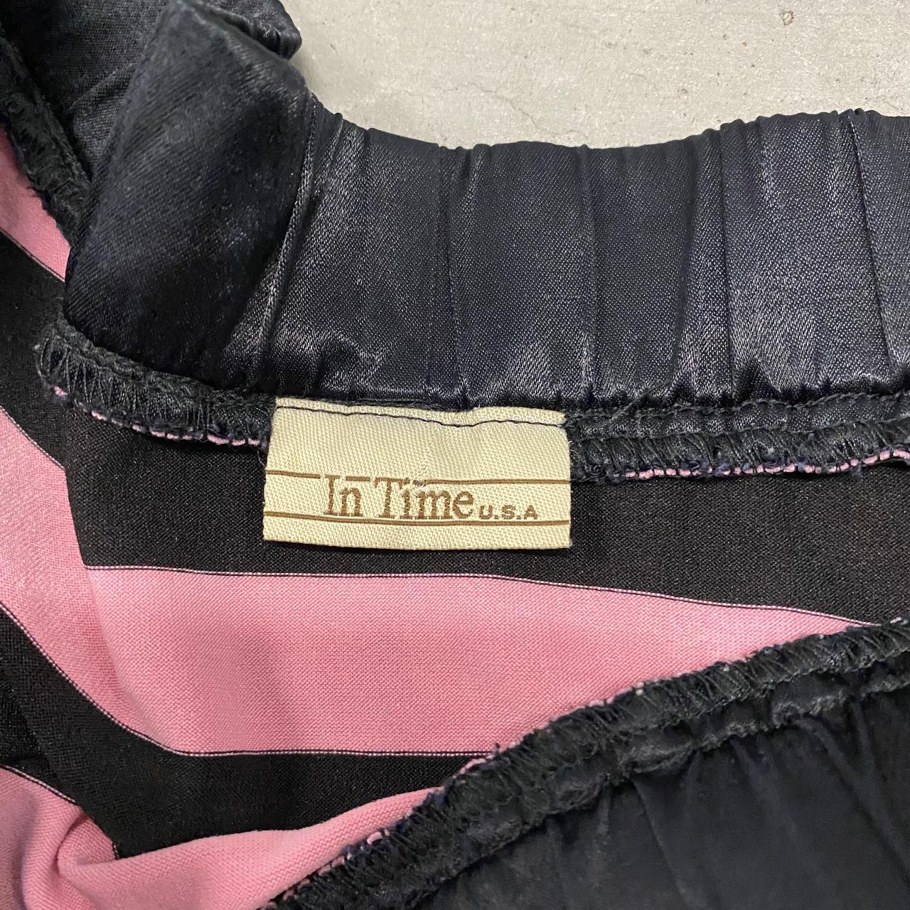 Vintage Pink/Black Stripped Off The Shoulder Top