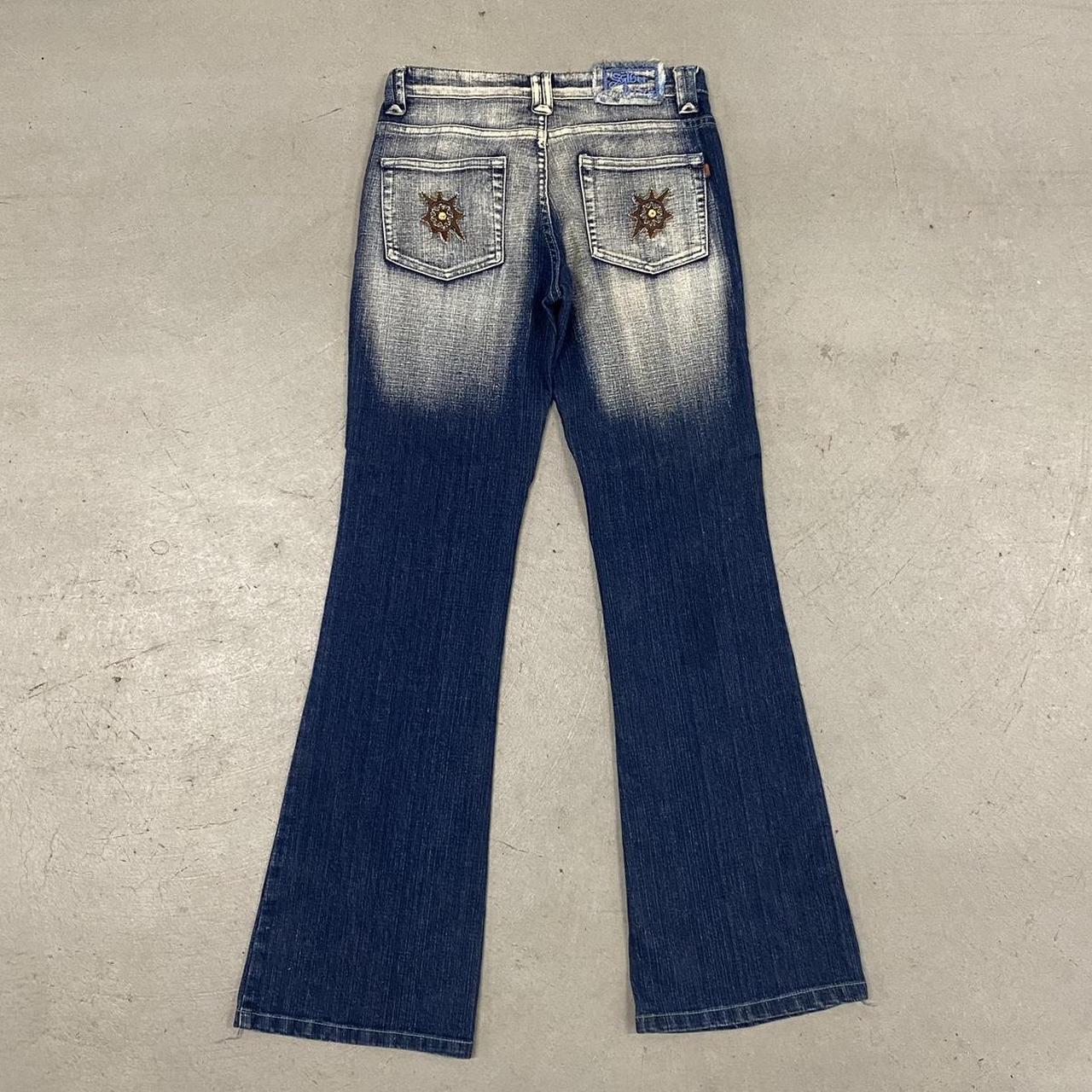 Vintage Dark Washed Bleached Jeans