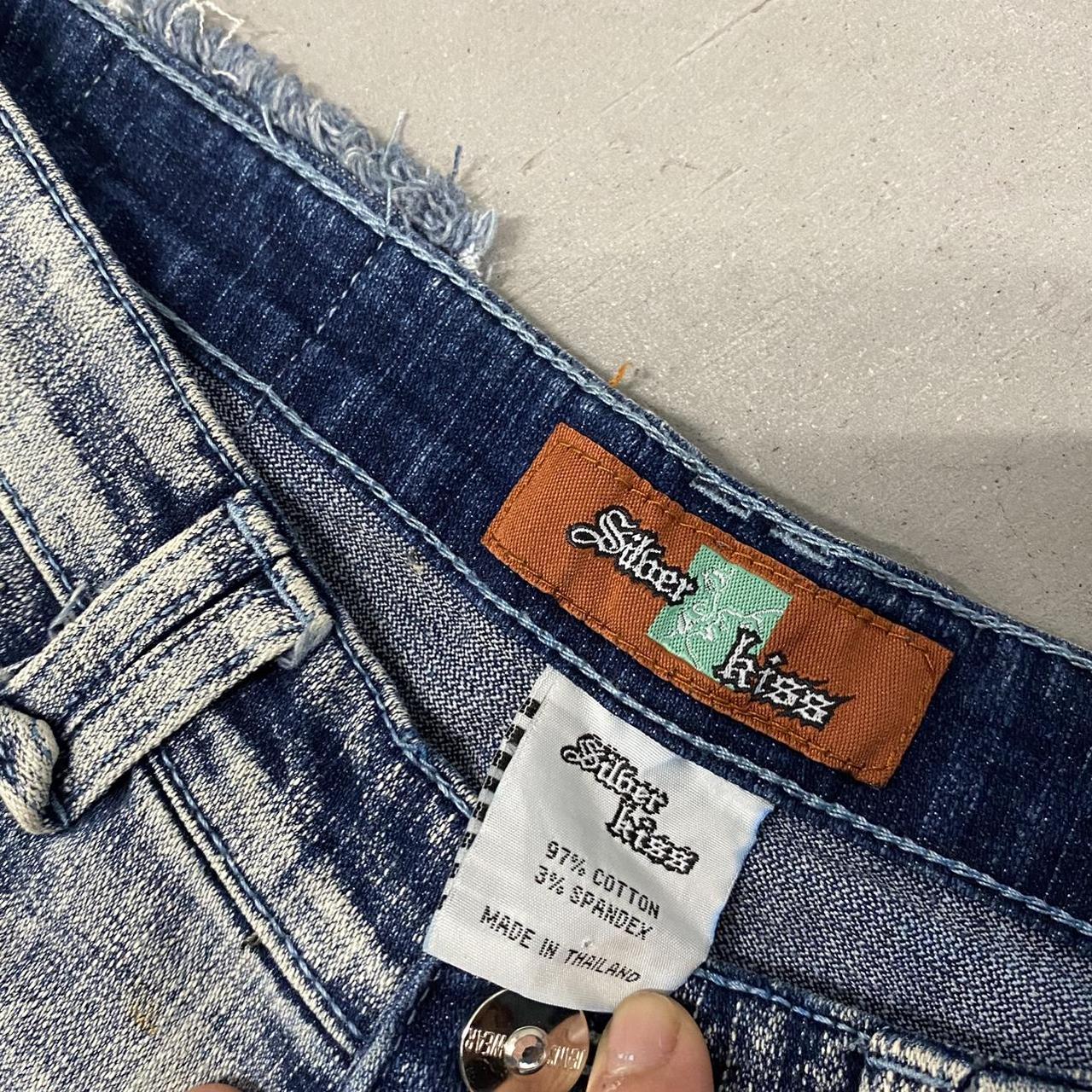 Vintage Dark Washed Bleached Jeans