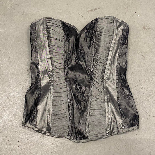 Y2K Grey Lace Corset