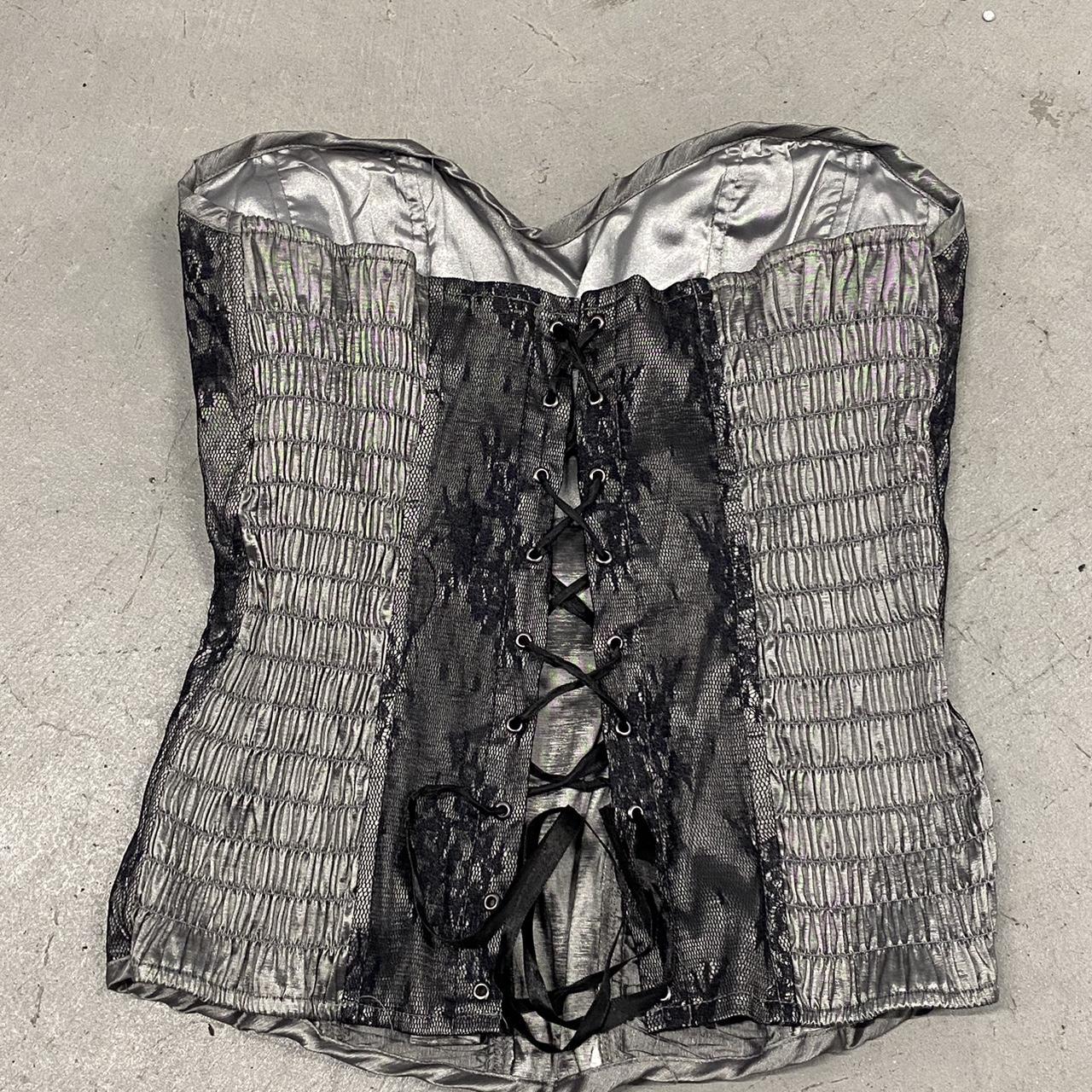 Y2K Grey Lace Corset