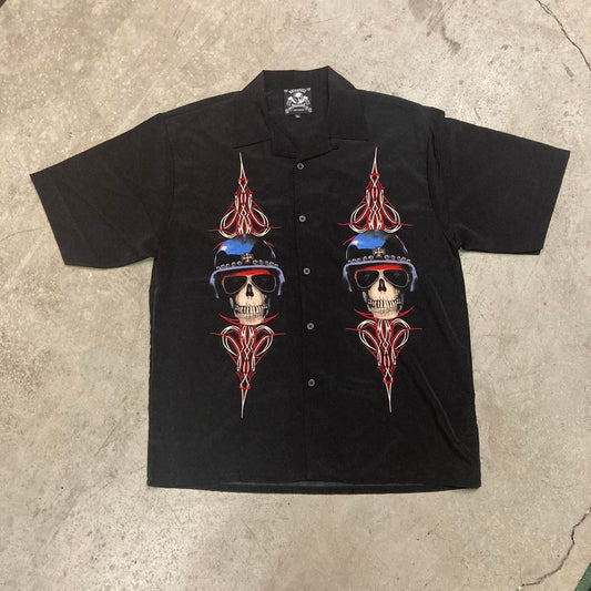 Biker Skull Button Up