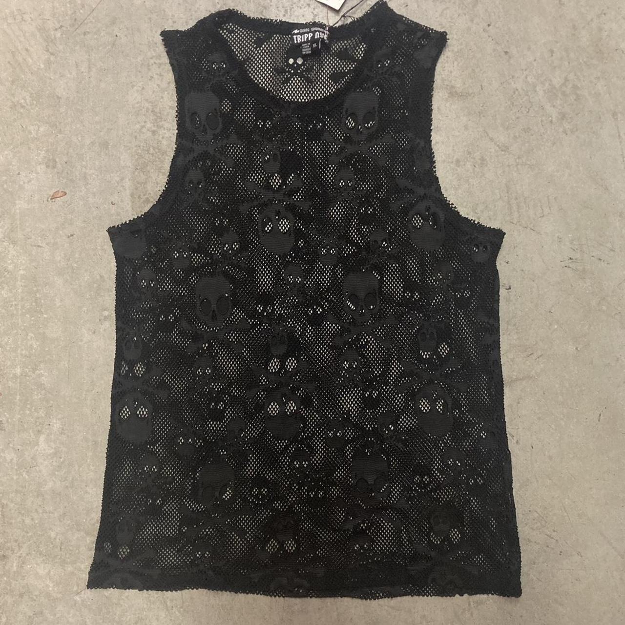 Plus Size Skull Fishnet Tank