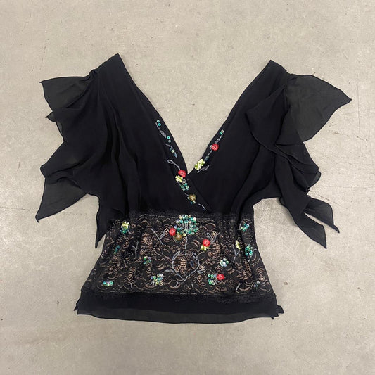 Vintage Floral Lace Blouse