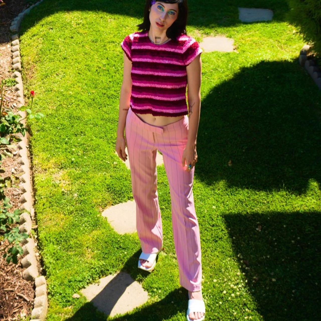 Vintage Pink Pinstripe Trousers