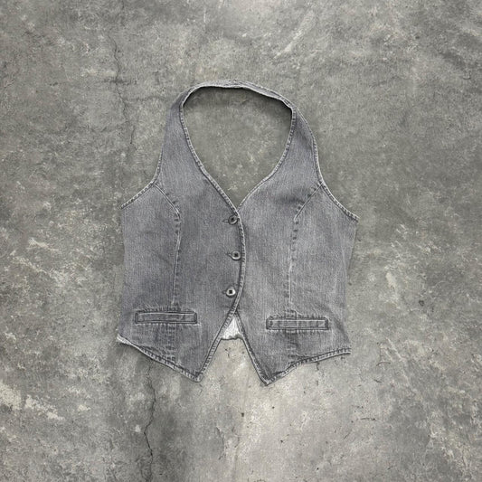 Vintage Grey Halter Vest