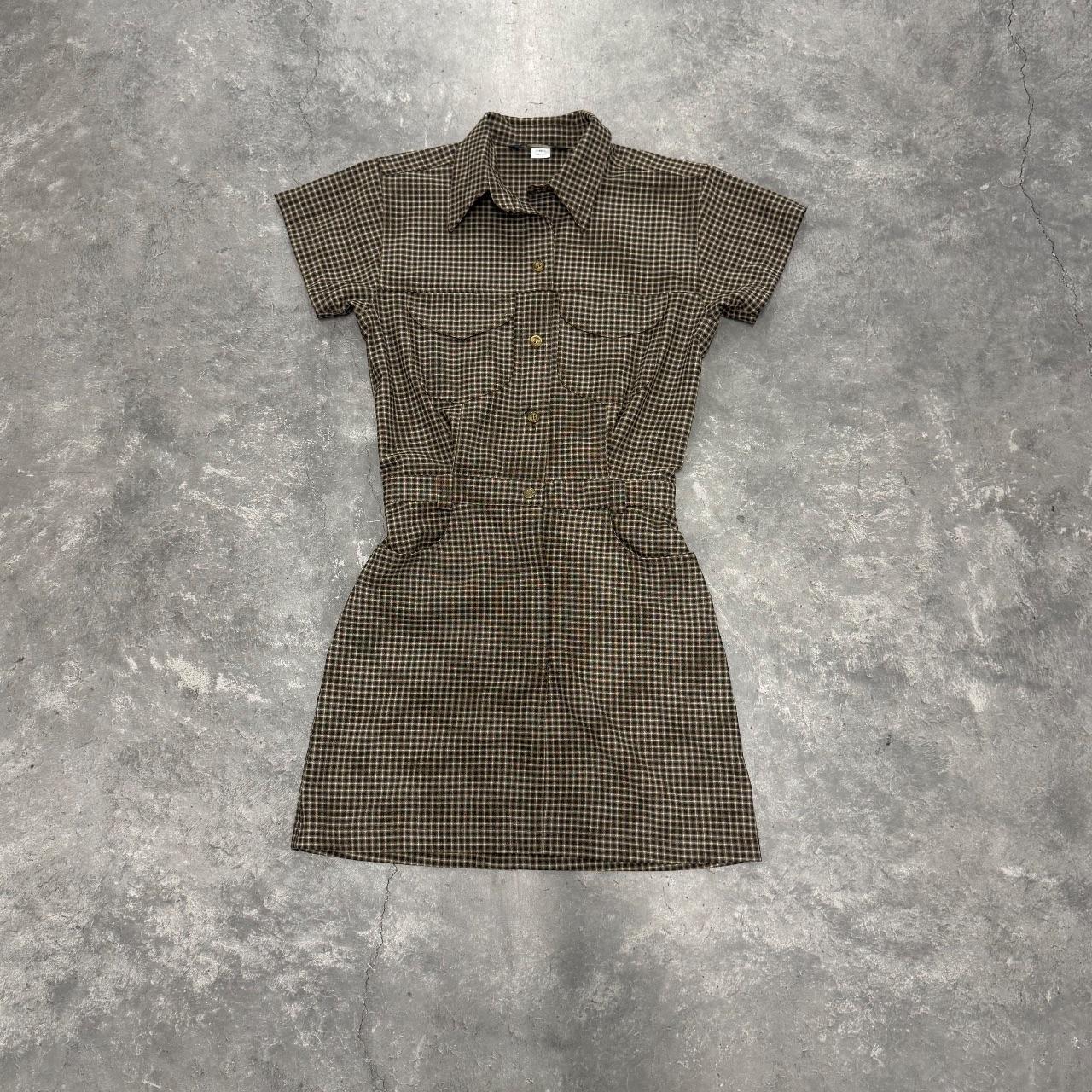 Vintage Brown Plaid Dress