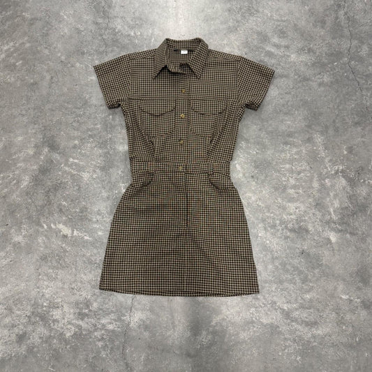 Vintage Brown Plaid Dress